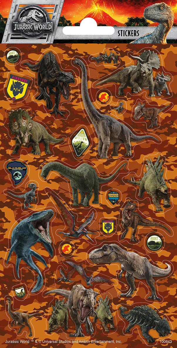 Jurassic World Stickers Sheet