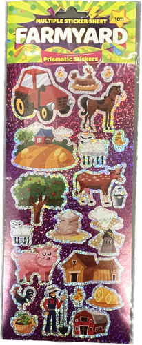 Farm Themed Prismatic Sticker Sheet - Anilas UK