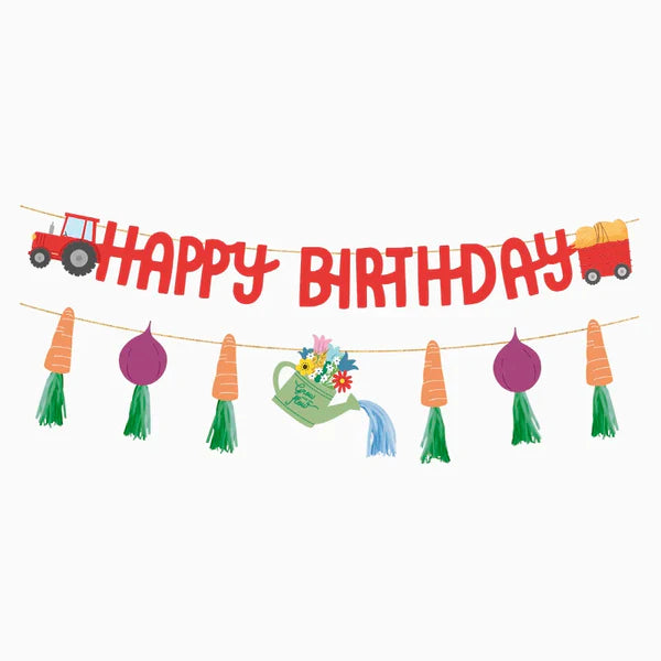 Farm Paper Garland Happy Birthday 4.25 - Anilas UK