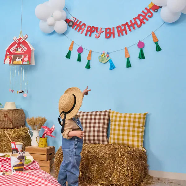 Farm Paper Garland Happy Birthday 4.25 - Anilas UK