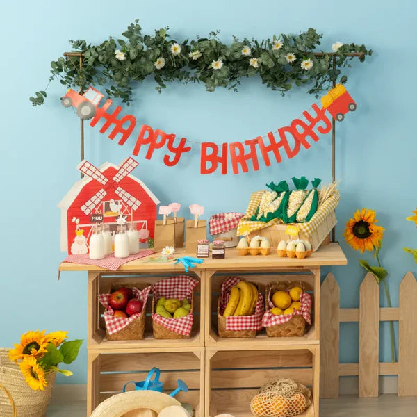Farm Paper Garland Happy Birthday 4.25 - Anilas UK