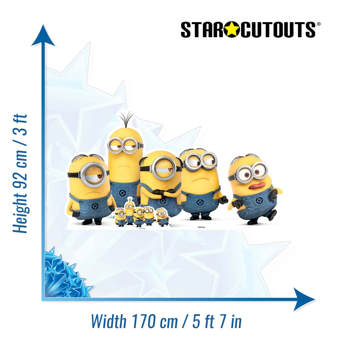 Minions Group Pose Mischevious Cardboard Cut (92 x 172 cm) - Anilas UK