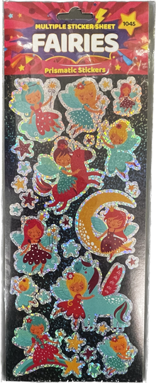 Fairies Themed Prismatic Sticker Sheet - Anilas UK