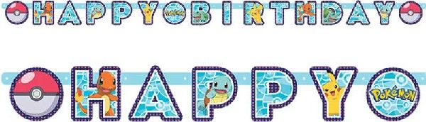 Pokemon Happy Birthday Banner - Anilas UK