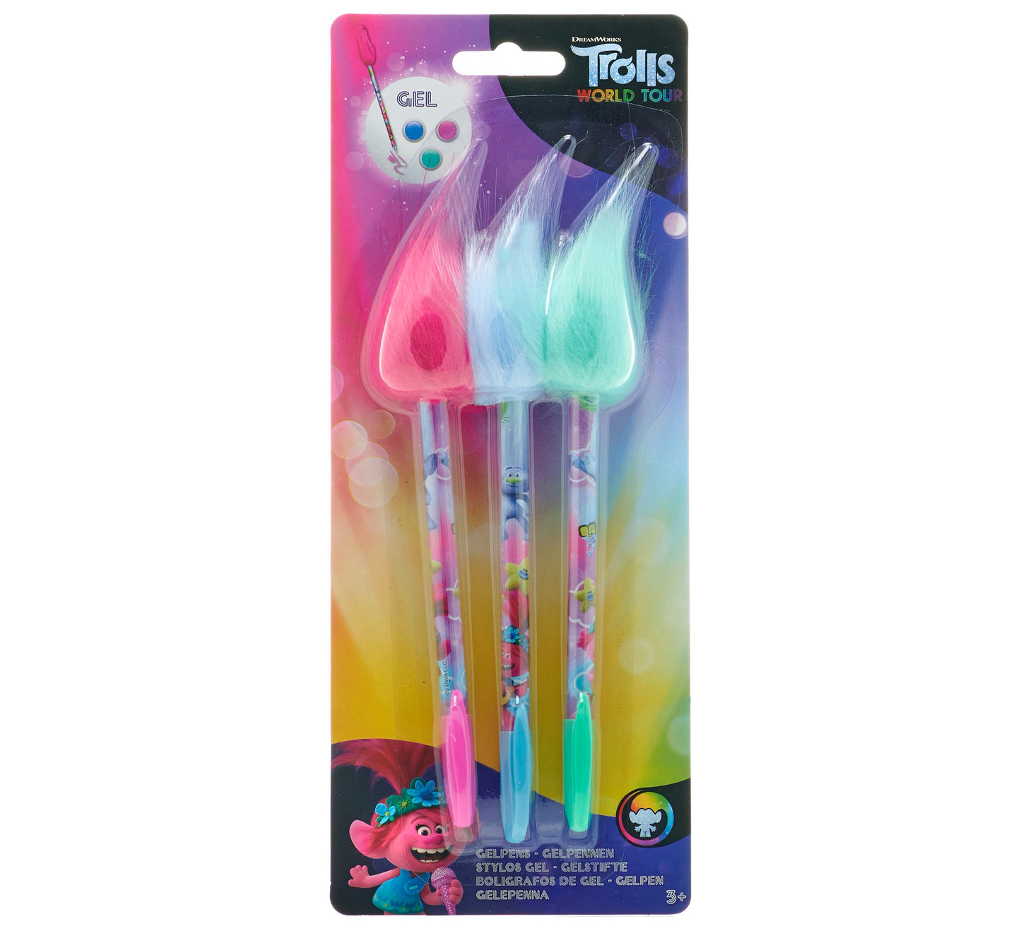 Trolls World Tour Gelpens (Pack of 3) - Anilas UK