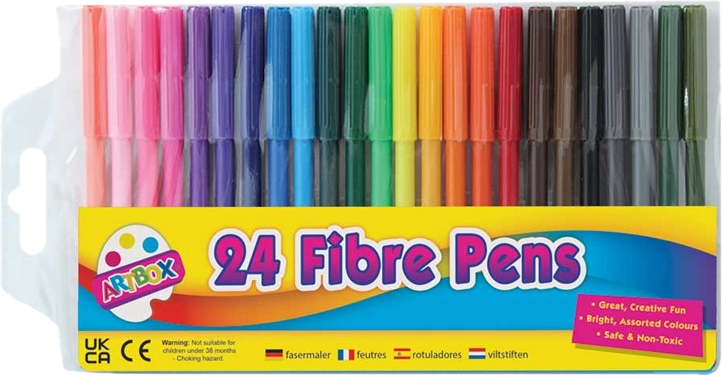 Set of 24 Assorted Fibre Pens - Anilas UK