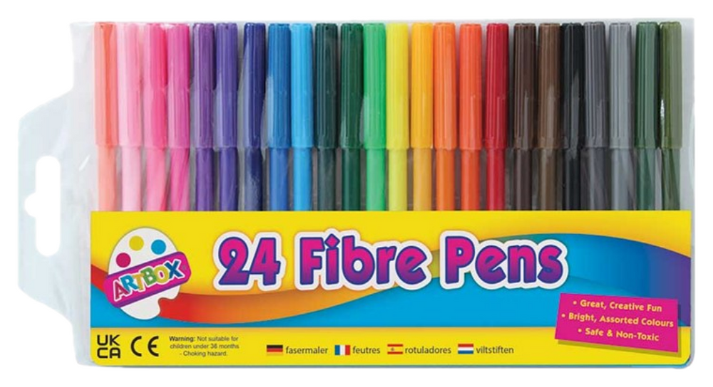 Set of 24 Assorted Fibre Pens - Anilas UK
