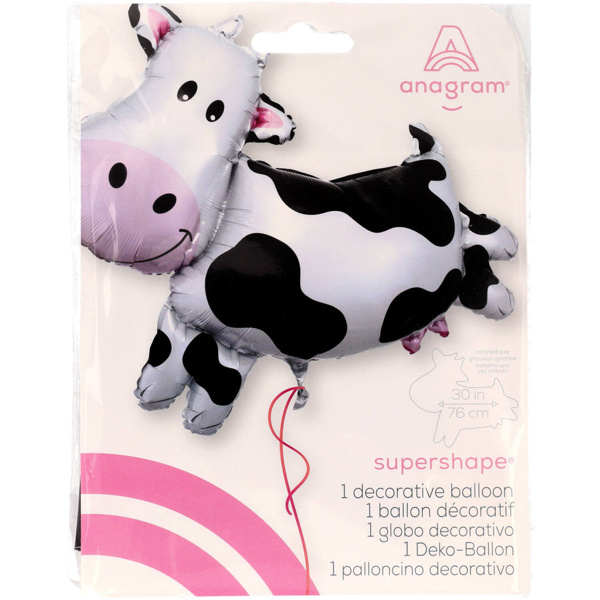 Cow - Shape Foil Balloon - 76 x 71 cm - Anilas UK