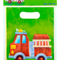 Fire Engine Plastic Party Loot Bags (pack of 10)