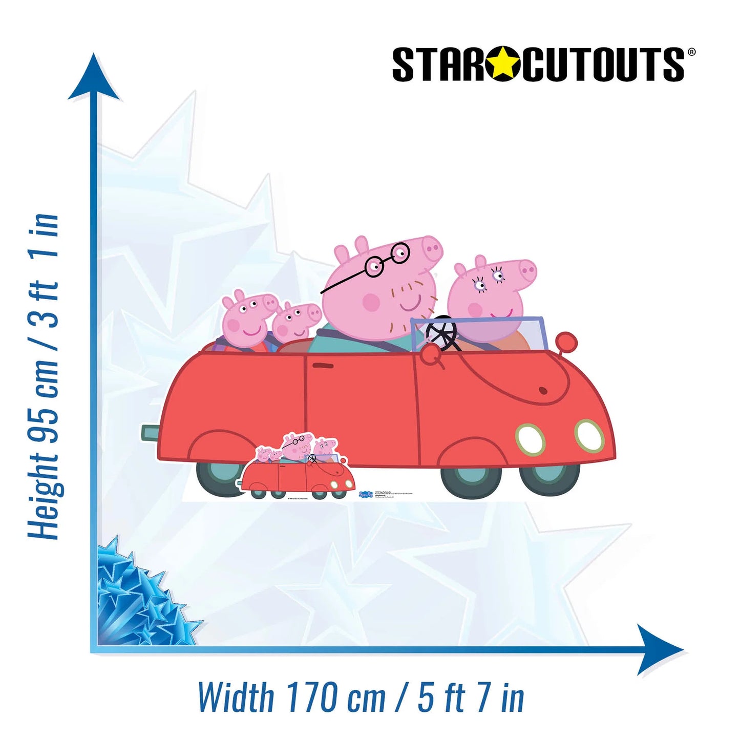 Peppa Pig Family Car (Peppa Pig) Cardboard Cut Out Height 95cm