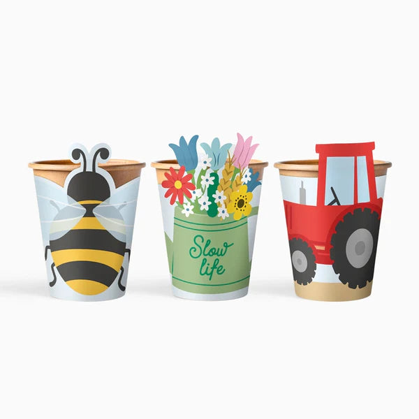 Farm Paper Cups 270 ml (Pack of 6) - Anilas UK