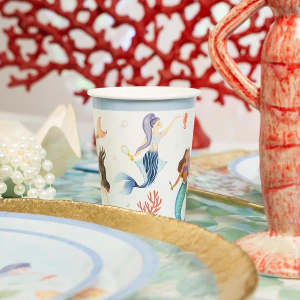 Mermaid Paper Cups 270 ml (Pack of 10) - Anilas UK