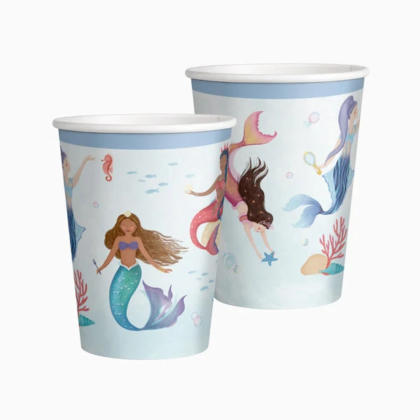 Mermaid Paper Cups 270 ml (Pack of 10) - Anilas UK