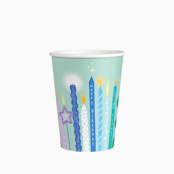 Birthday Candles Paper Cups 270 ml (Pack of 10) - Anilas UK