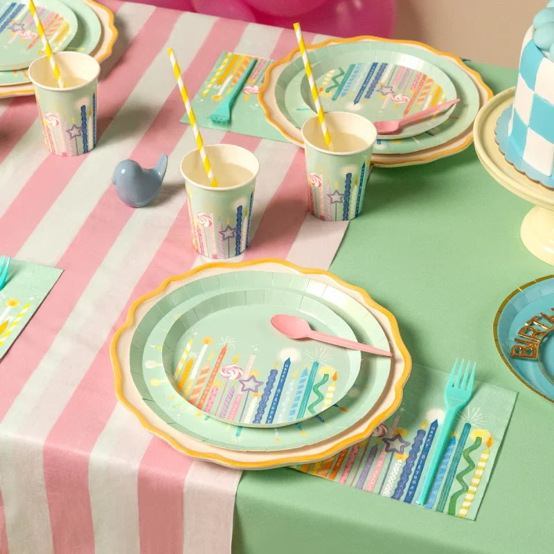 Birthday Candles Paper Plates 23 cm (Pack of 6) - Anilas UK