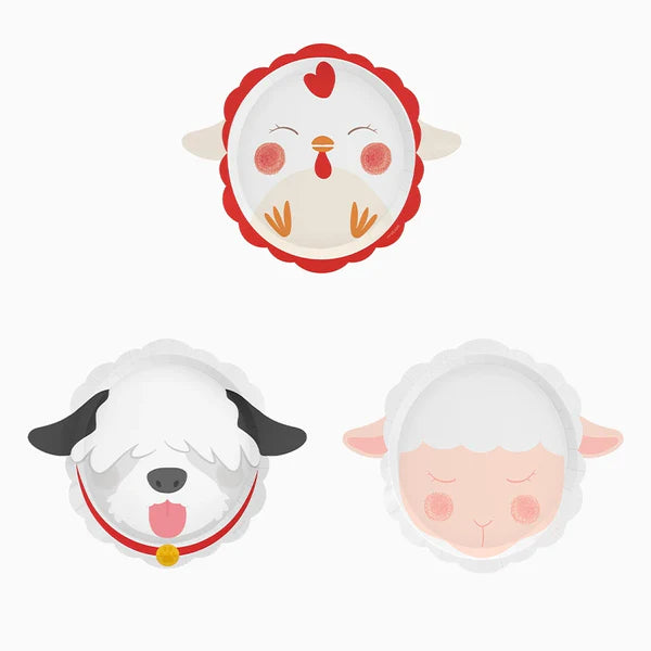 Farm Paper Plates 22.5 x 27 cm (Pack of 6) - Anilas UK