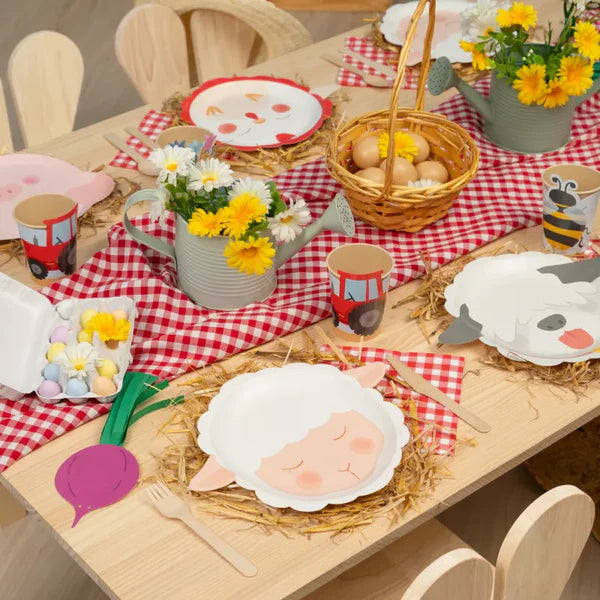Farm Paper Plates 22.5 x 27 cm (Pack of 6) - Anilas UK