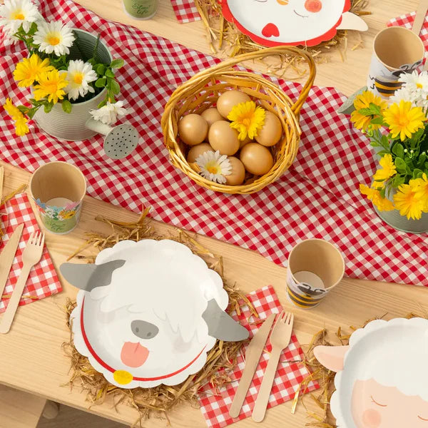 Farm Paper Plates 22.5 x 27 cm (Pack of 6) - Anilas UK