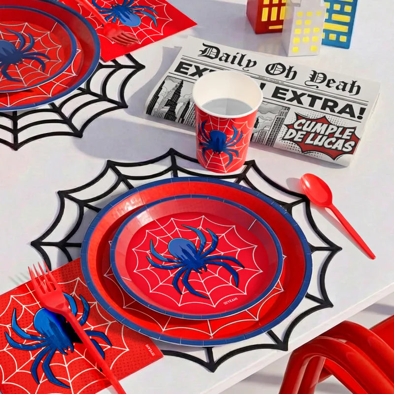 Spider Paper Plates 17 cm (Pack of 6) - Anilas UK