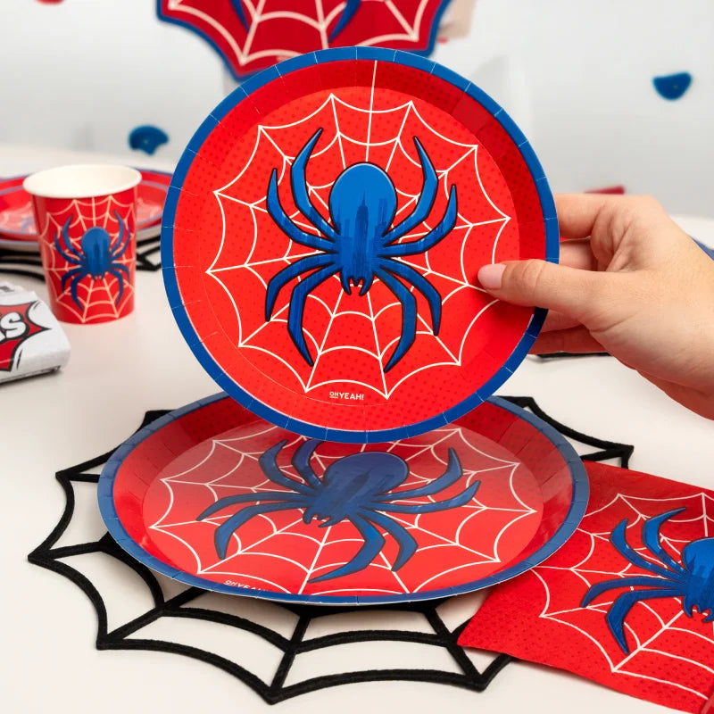 Spider Paper Plates 17 cm (Pack of 6) - Anilas UK