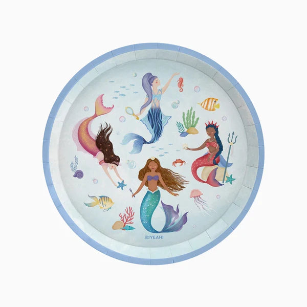 Mermaid Paper Plates 23 cm (Pack of 6) - Anilas UK