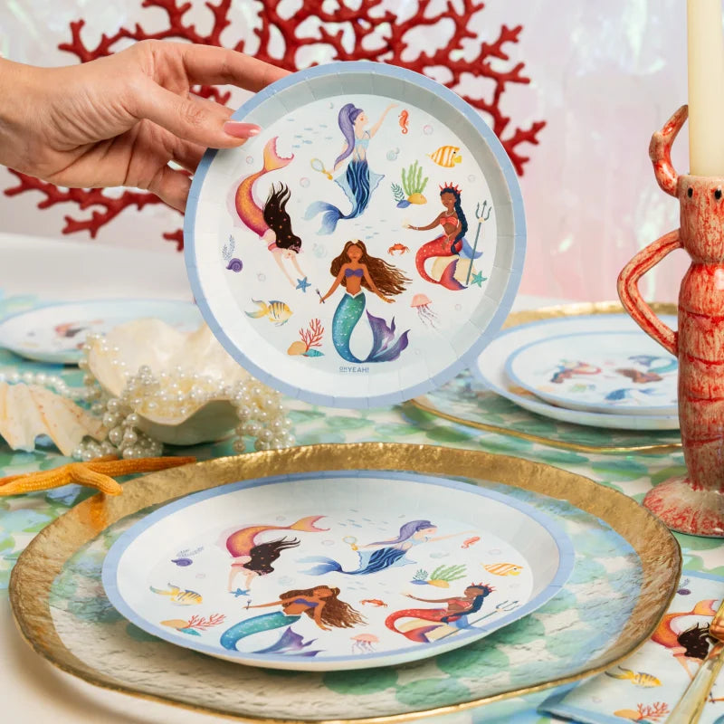 Mermaid Paper Plates 17 cm (Pack of 6) - Anilas UK