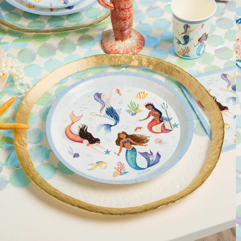 Mermaid Paper Plates 23 cm (Pack of 6) - Anilas UK