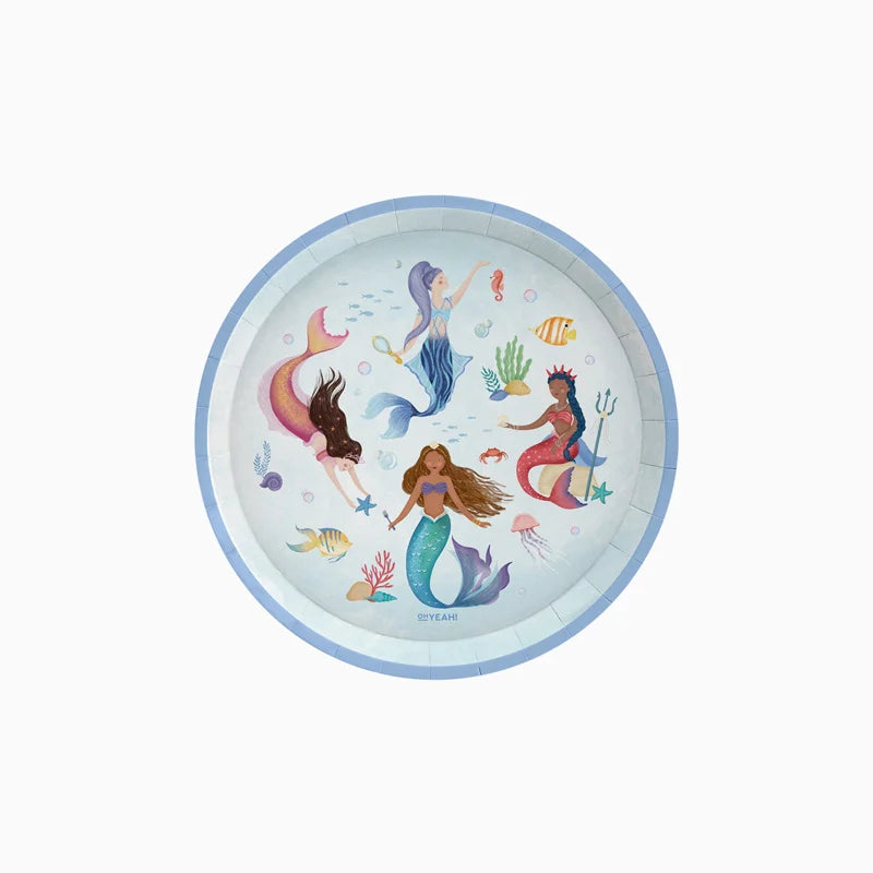 Mermaid Paper Plates 17 cm (Pack of 6) - Anilas UK