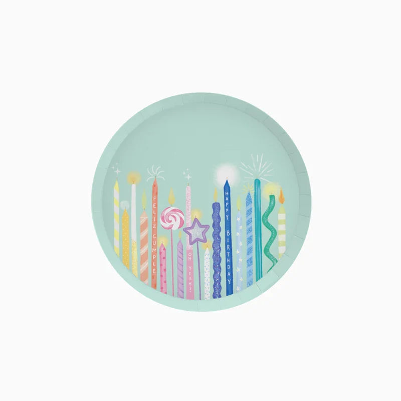 Birthday Candles Paper Plates 17 cm (Pack of 6) - Anilas UK