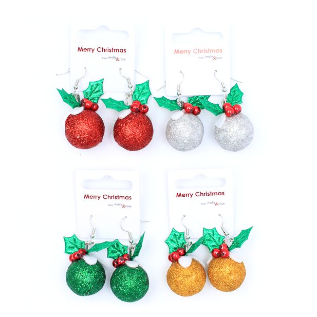 Christmas Pudding Earrings - Anilas UK