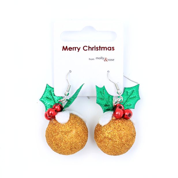Christmas Pudding Earrings - Anilas UK