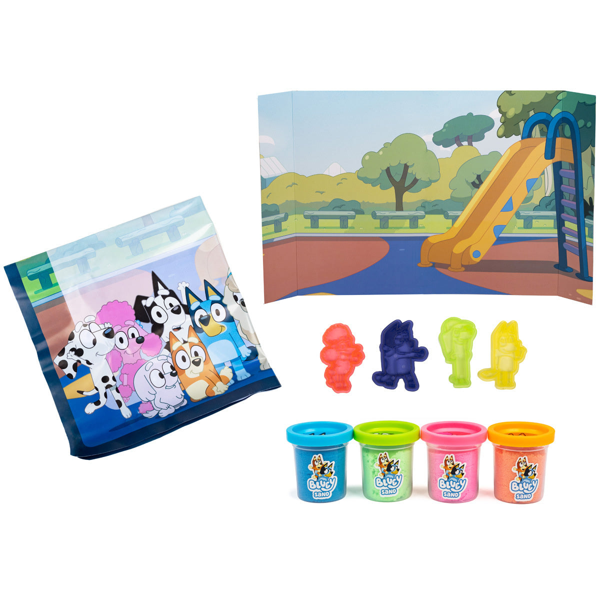 Bluey Sensory Sand Craft Set with 4 Coloured Sands and Molds - Anilas UK