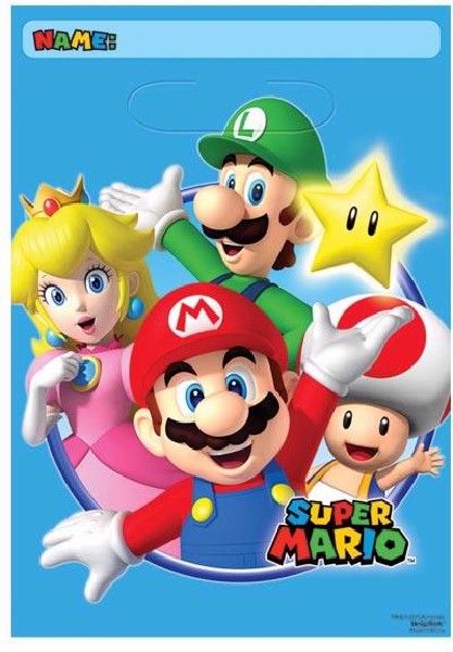 Complete Super Mario Themed Party Pack for 8 people Including Tableware and Favours - Anilas UK