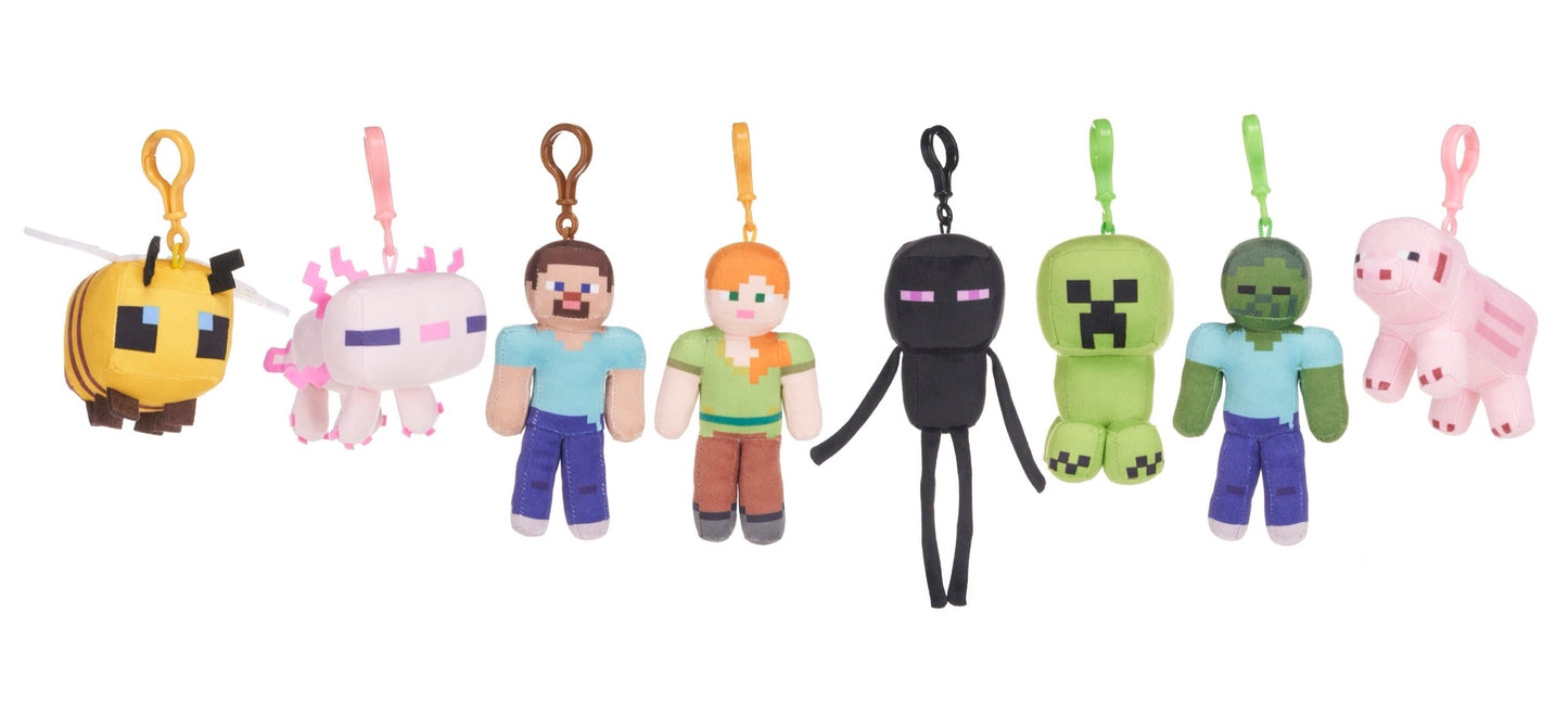 Minecraft Plush Bag Clip - 15cm (8 assorted designs) - Anilas UK
