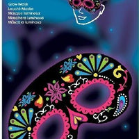 Black Floral Day of the Dead Halloween Glow Stick Mask - Anilas UK
