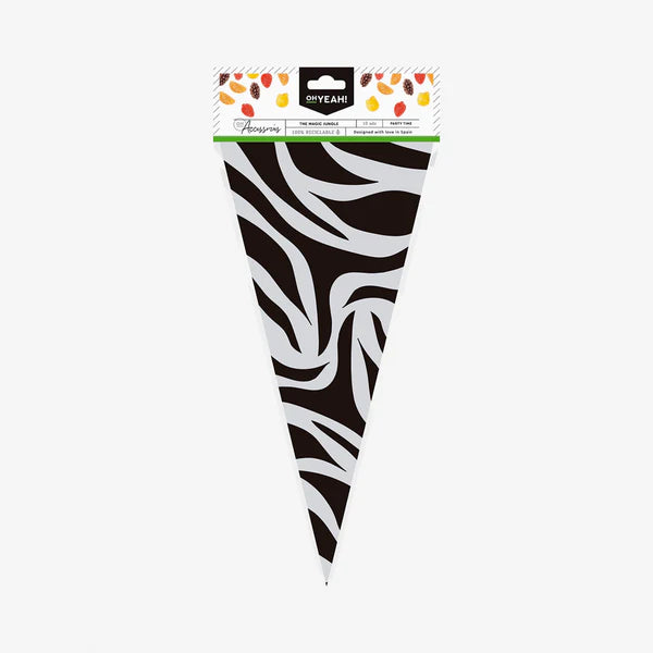 Zebra Cellophane Cone Sweet Bags (pack of 10) - Anilas UK