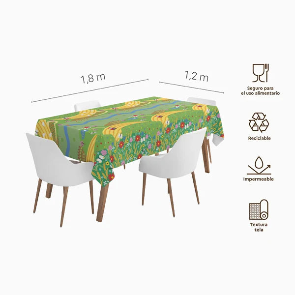 Farm Waterproof Tablecover (180 x 120 cm) - Anilas UK