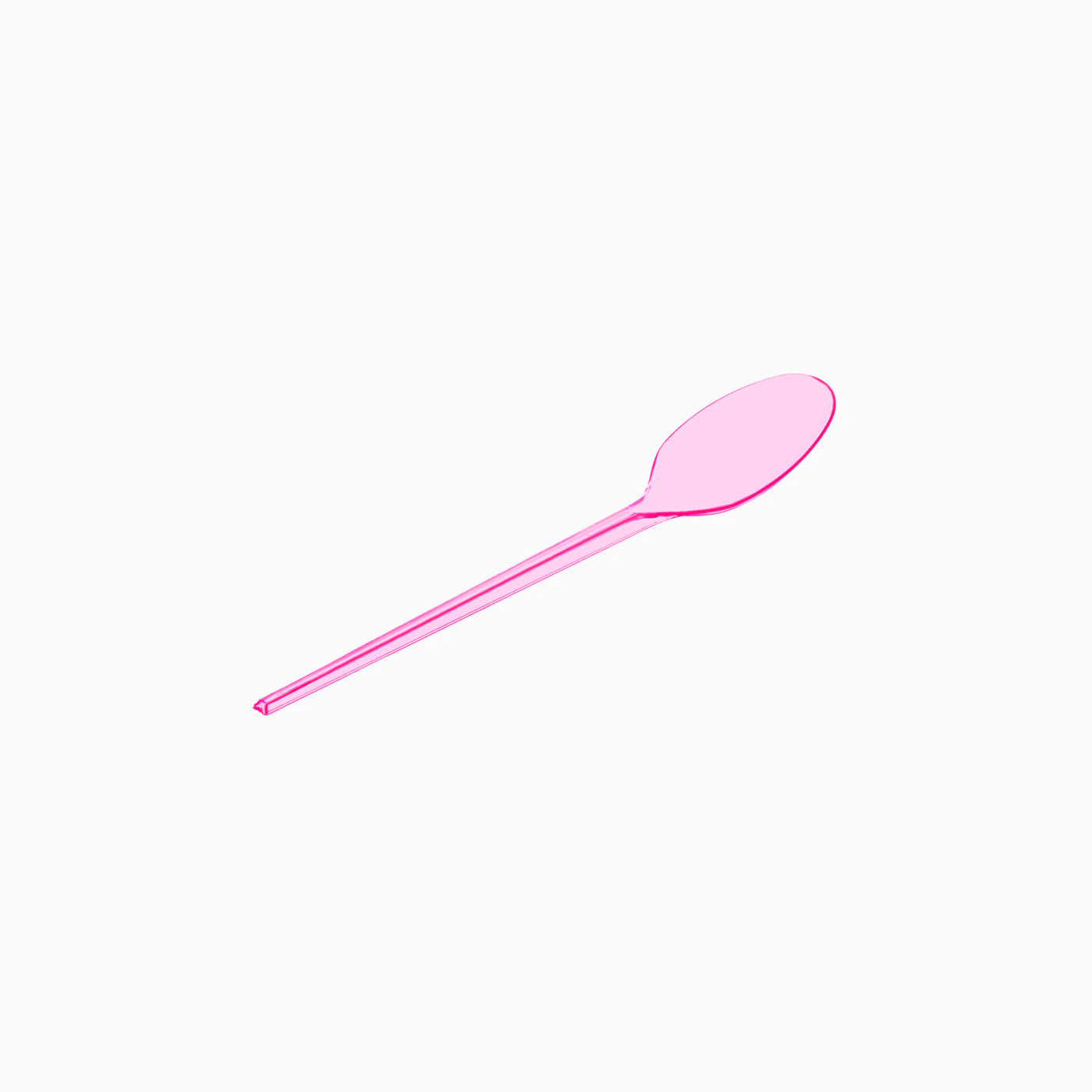 Fluorescent Pink Reusable Plastic Desert Spoon (pack of 15) - Anilas UK