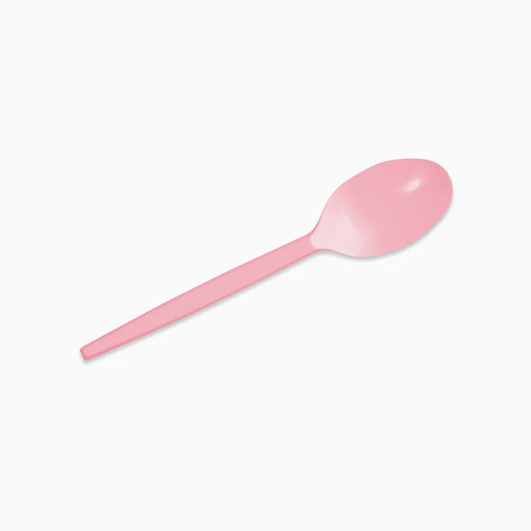Pastel Pink Reusable Plastic Spoon (pack of 15) - Anilas UK