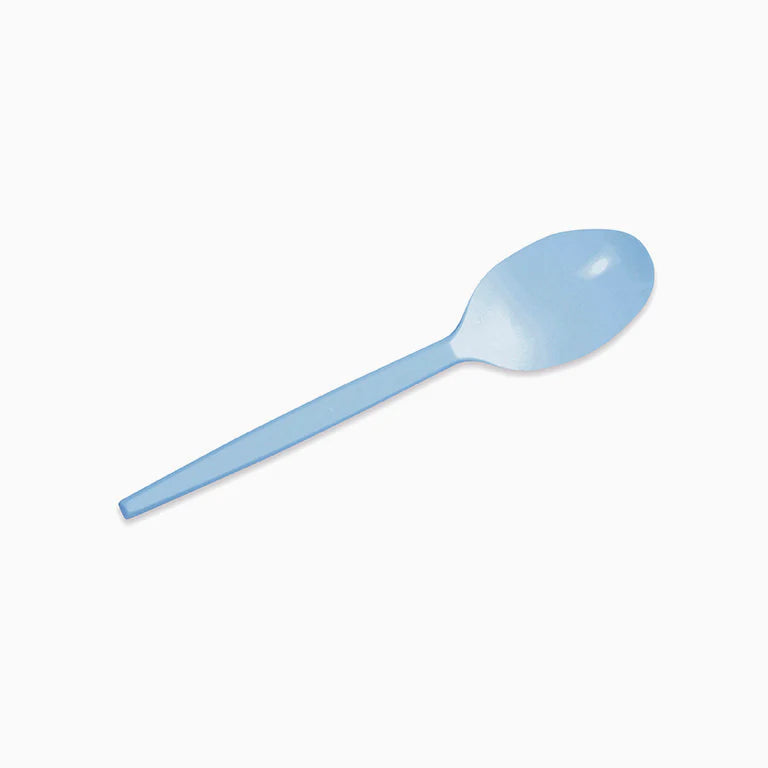 Pastel Blue Reusable Plastic Spoon (pack of 15) - Anilas UK