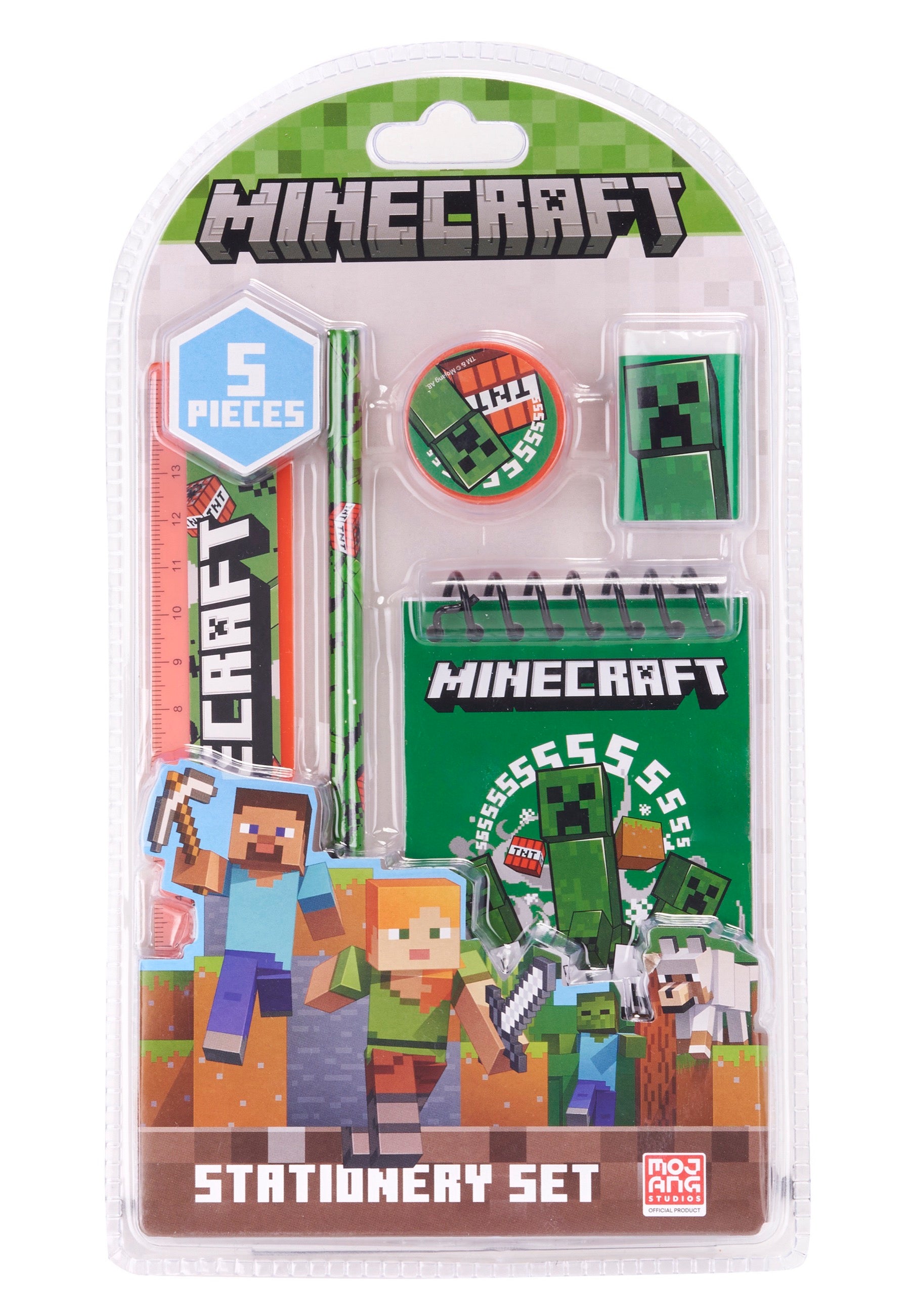 Minecraft Themed Stationary Set (5 Pieces) - Anilas UK