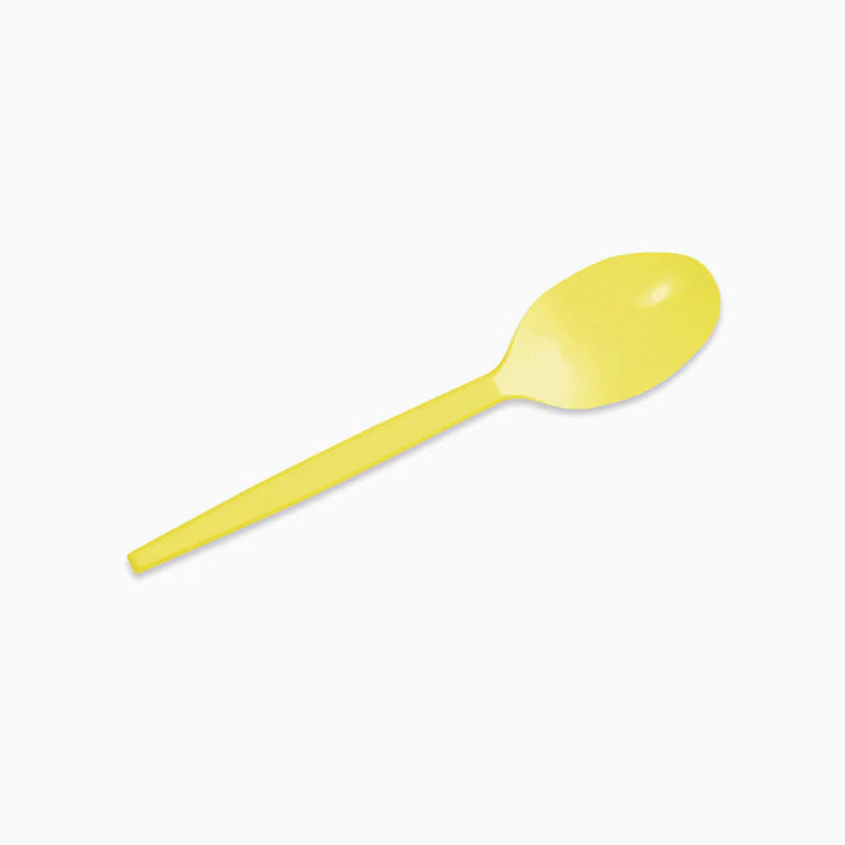 Yellow Reusable Plastic Spoon (pack of 15) - Anilas UK