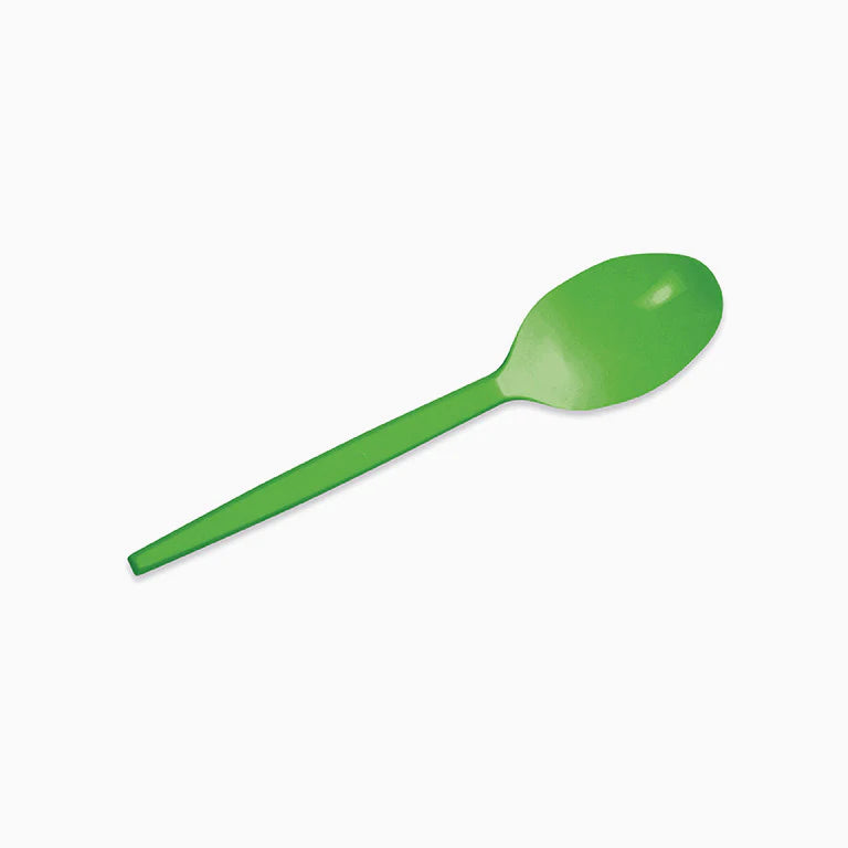 Green Reusable Plastic Spoon (pack of 15) - Anilas UK