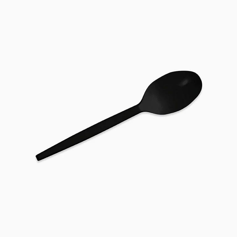Black Reusable Plastic Spoon (pack of 15) - Anilas UK