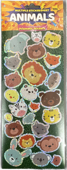 Animals Themed Prismatic Reflective Sticker Sheet - Anilas UK