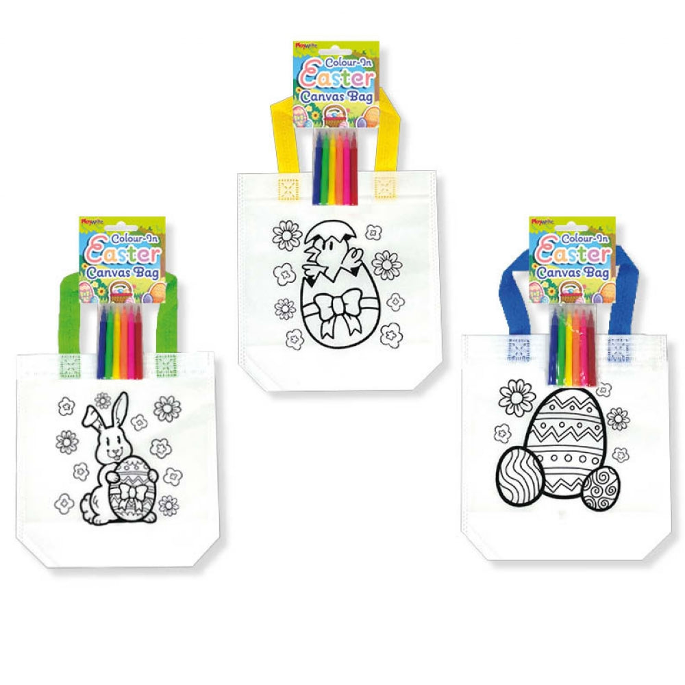 Colour Your Own Easter Tote Bag with 6 Felt Tip Pens - Anilas UK