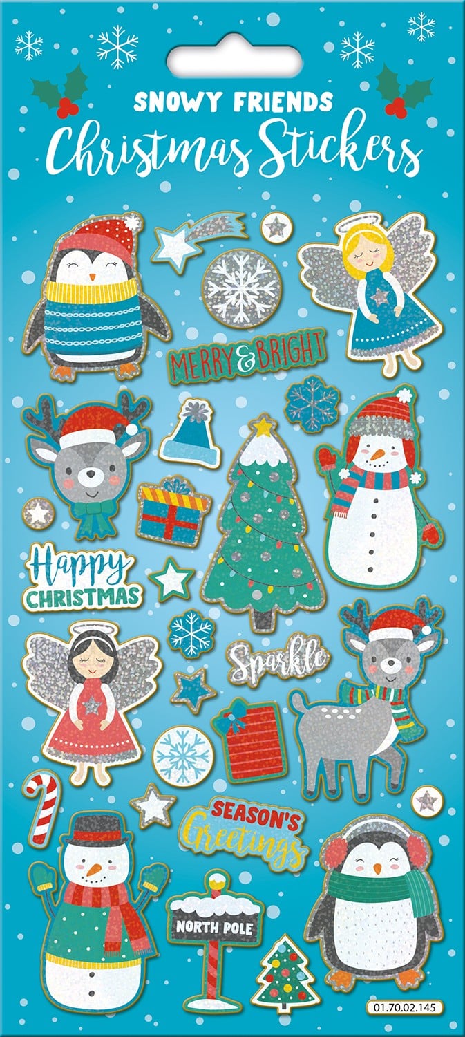 Christmas Snowy Friends Foil Stickers - Anilas UK