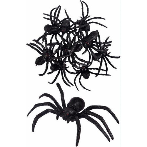 Halloween Mini Black Spiders (Pack of 9) - Anilas UK
