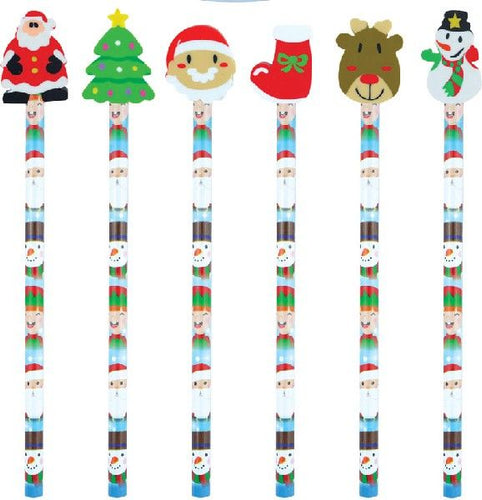 Christmas Pencils with Eraser Toppers - Anilas UK