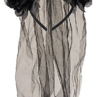Halloween Black Bride Headband with Veil and Flowers - Anilas UK